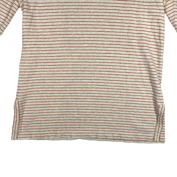 J. JILL Womens Size L TALL French Terry Striped Pullover Tunic Top Long Sleeve - Picture 6 of 11